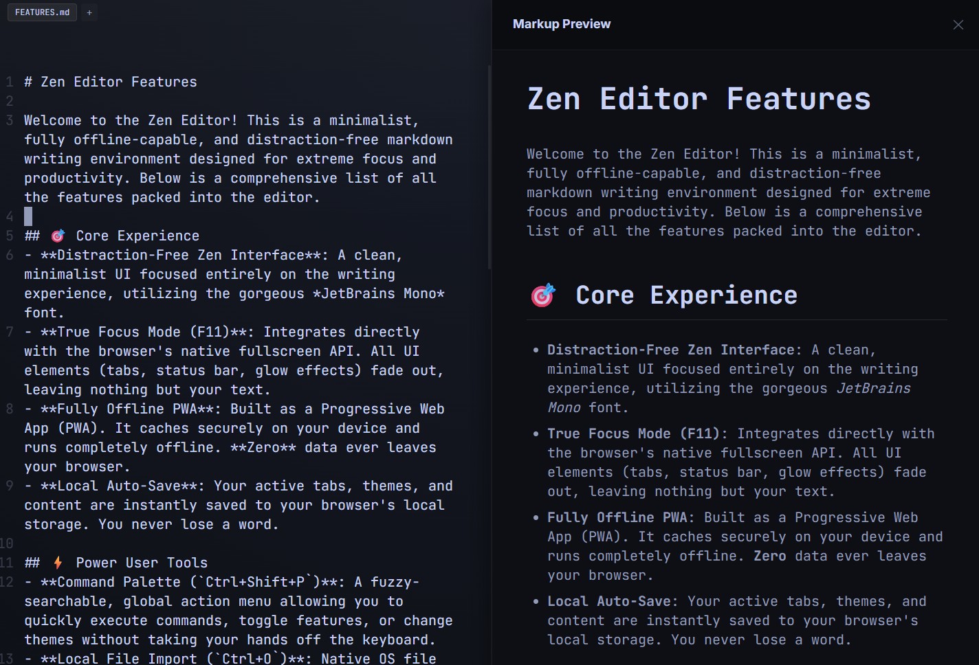 Speed and Flow: A Keyboard-First Markdown Editor for Power Users